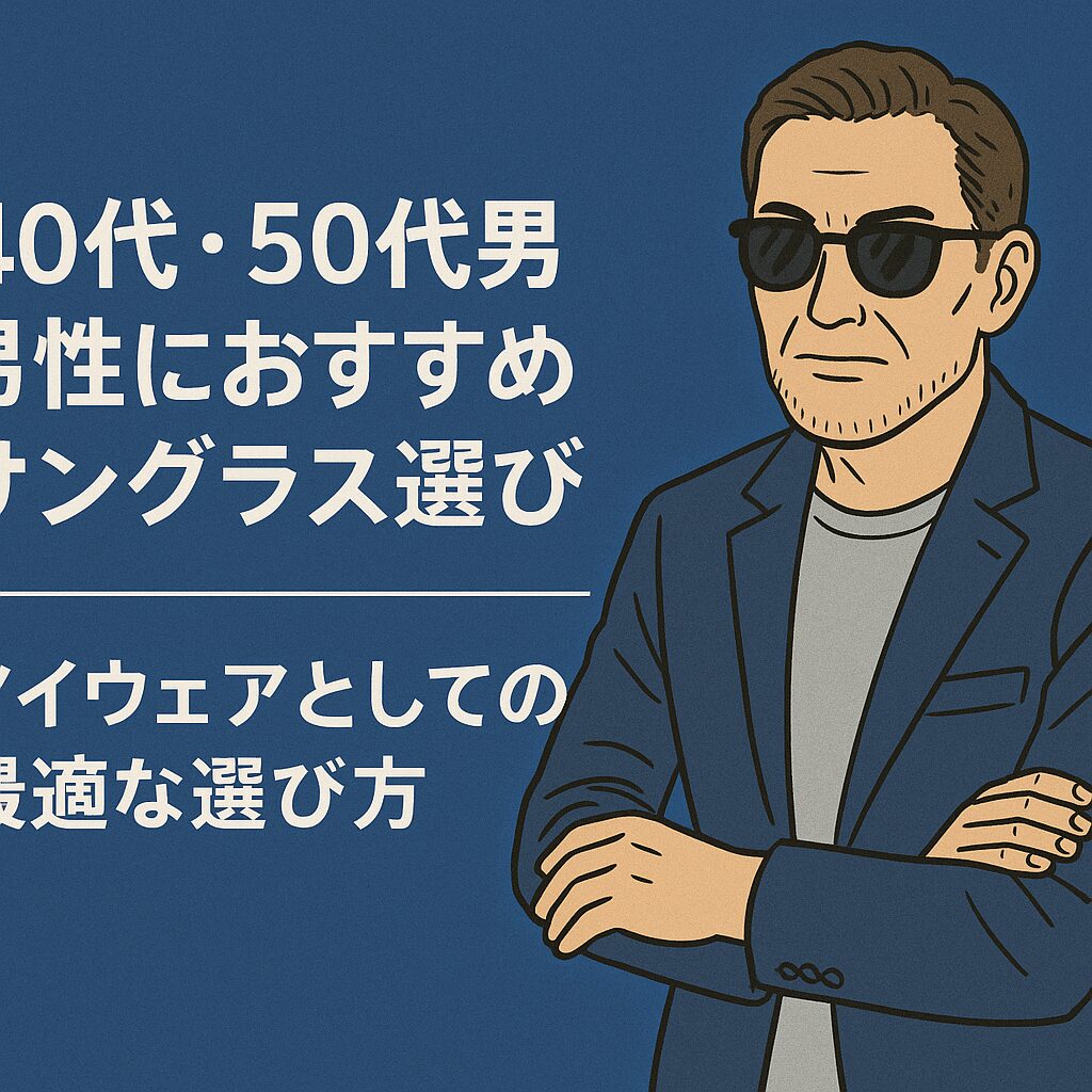 40代・50代男性におすすめのシンプルでおしゃれなサングラス、UVカット機能付き