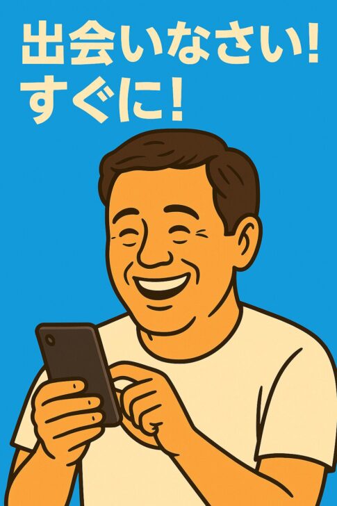 マリッシュに登録する40代男性のイラスト