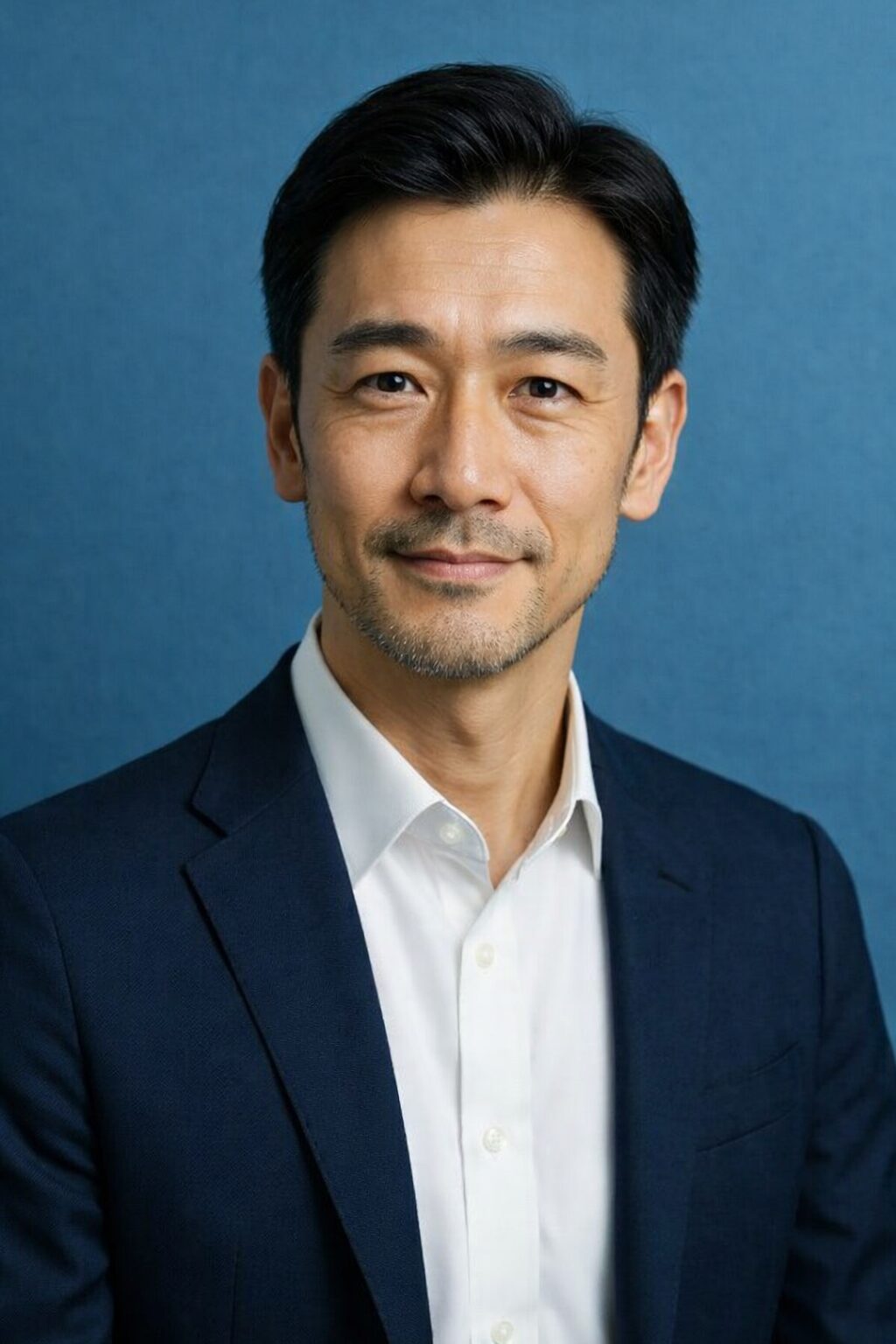 清潔感のある40代〜50代男性のポートレート（婚活・第一印象イメージ）